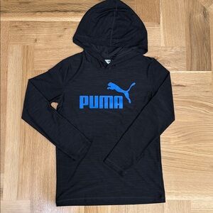 Puma Black Hoodie with Vibrant Blue Logo NWOT